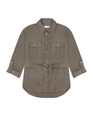 Chemise à Manches Retroussables avec Ceinture