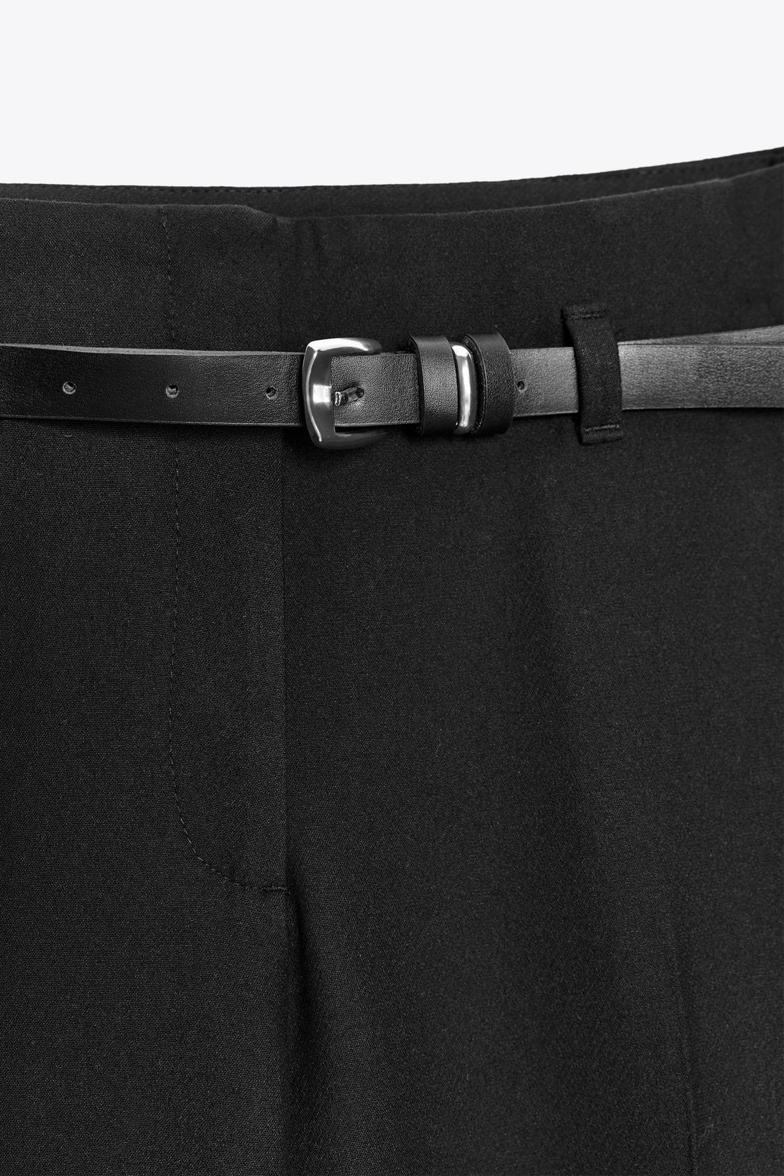 Pantalon Élégant à Revers et Ceinture