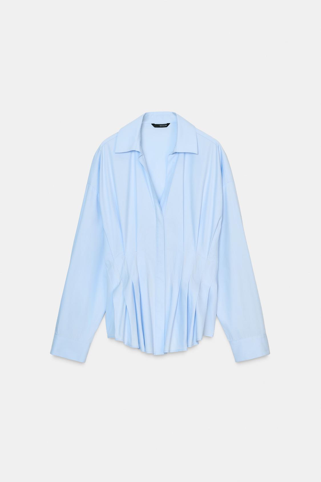 CHEMISE PLISSÉE EN POPLIN