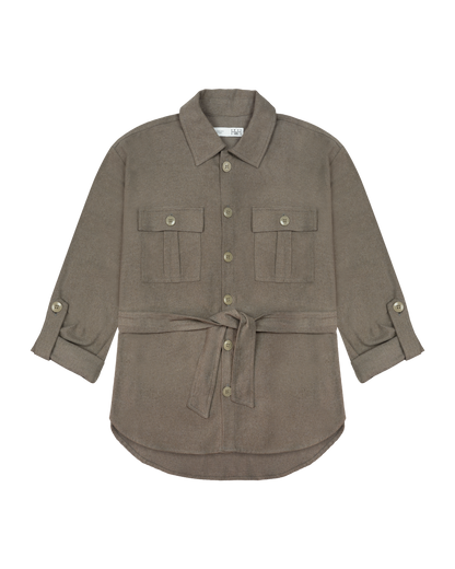 Chemise à Manches Retroussables avec Ceinture