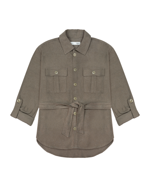 Chemise à Manches Retroussables avec Ceinture