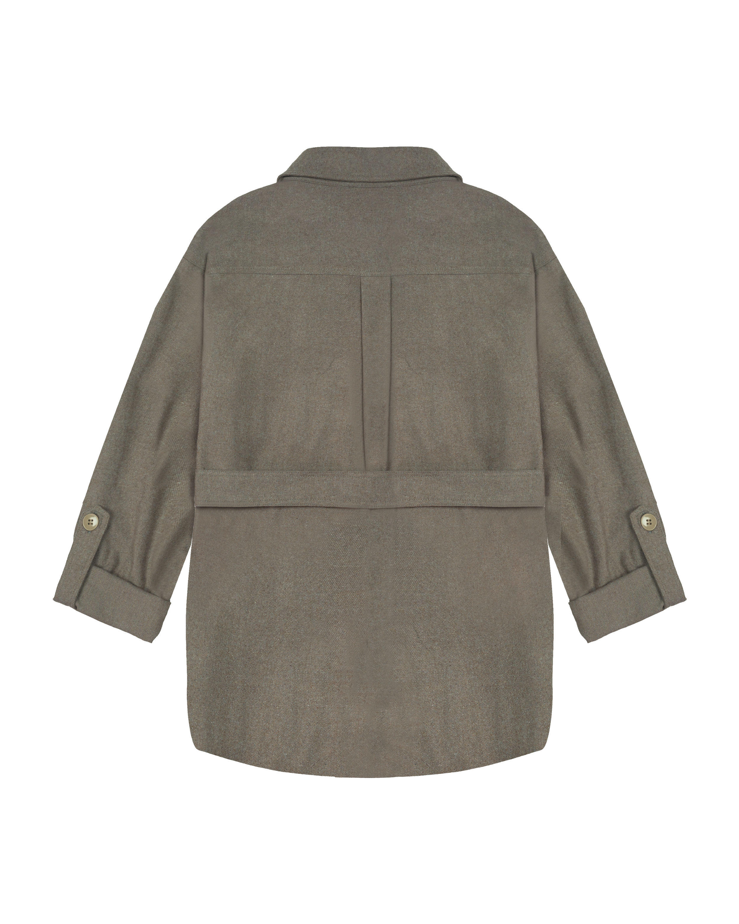 Chemise à Manches Retroussables avec Ceinture