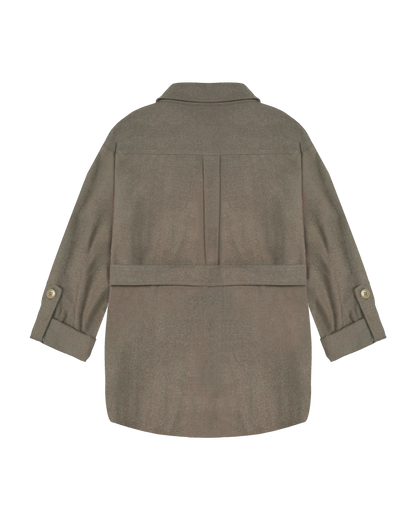 Chemise à Manches Retroussables avec Ceinture