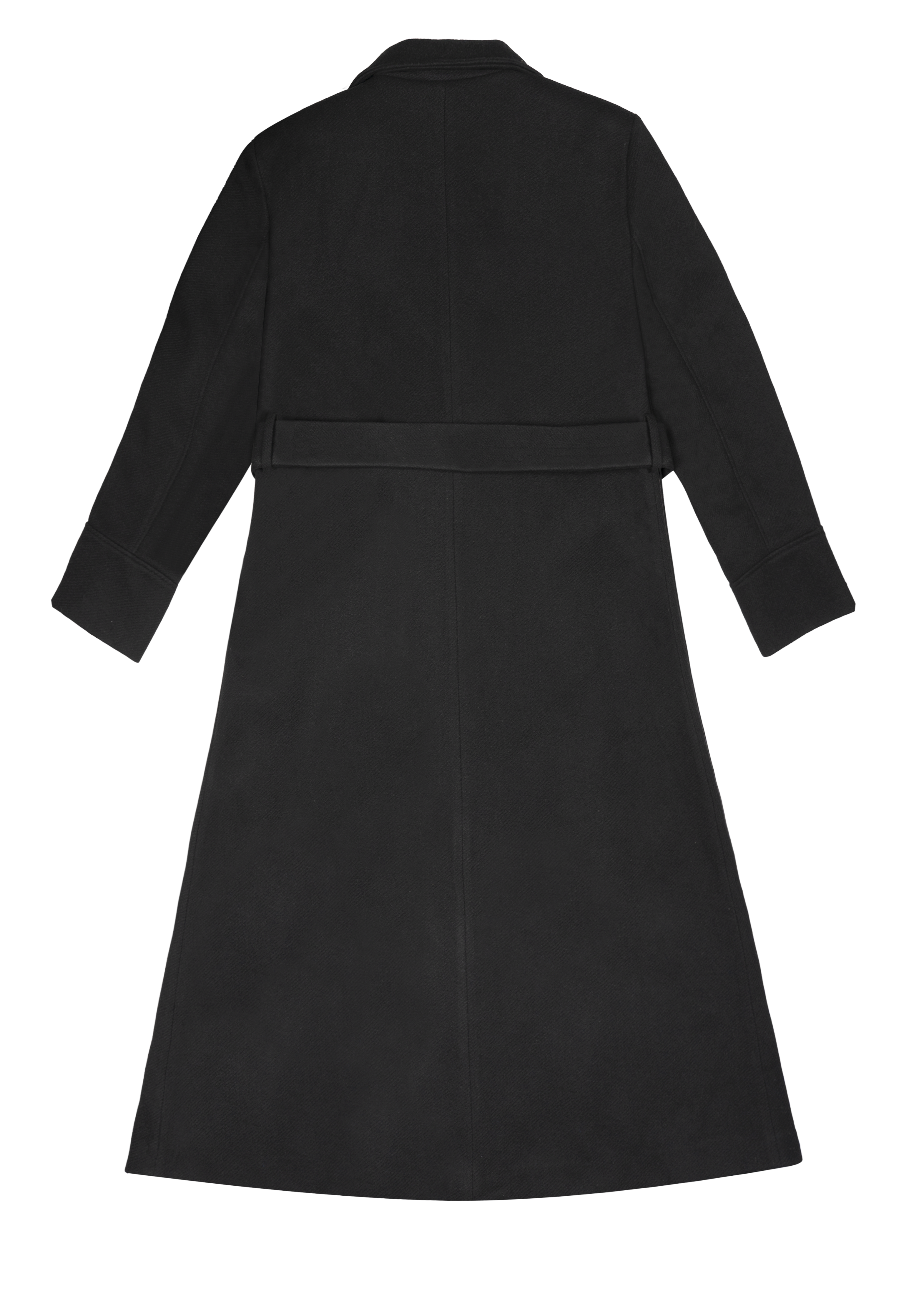 Manteau Noir Long Oversize Femme – avec Ceinture