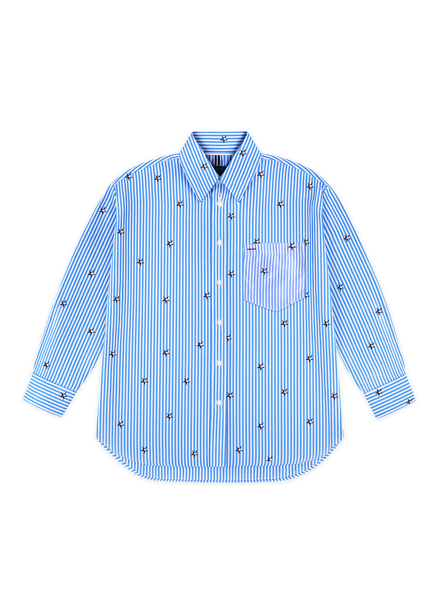 Chemise oversize à étoile brodée