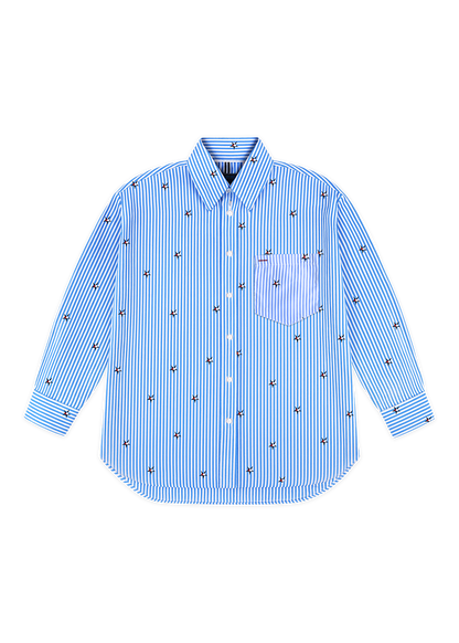 Chemise oversize à étoile brodée