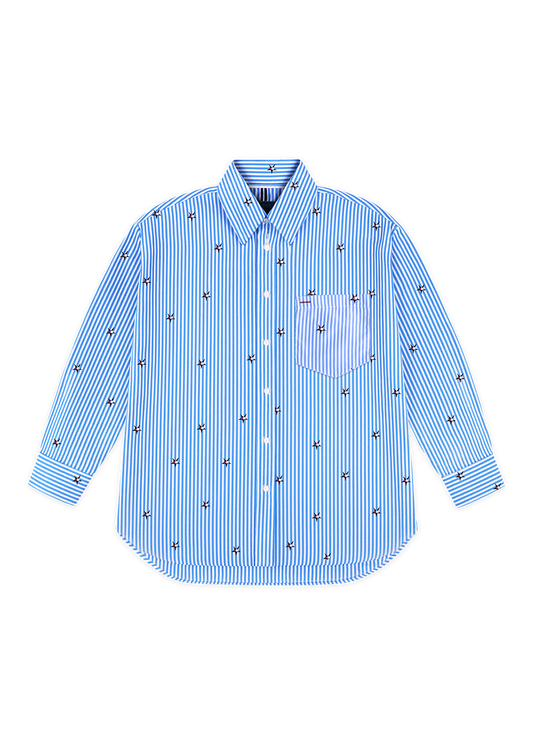 Chemise oversize à étoile brodée