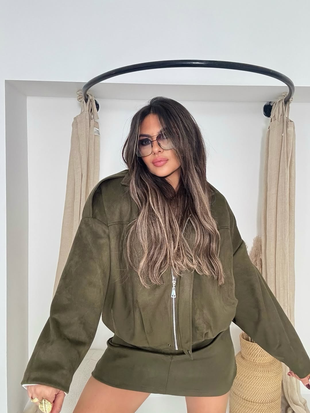 VESTE BOMBER EN DAIM