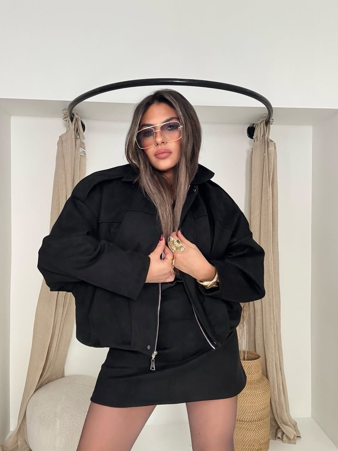 VESTE BOMBER EN DAIM