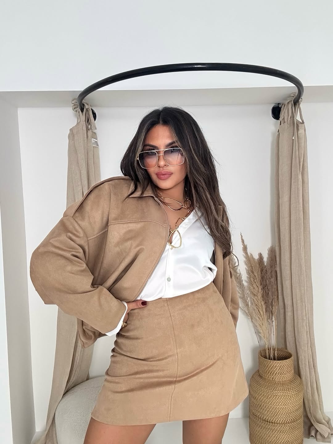 VESTE BOMBER EN DAIM