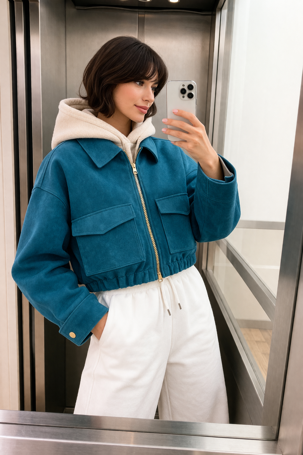 Veste élégante en suédine