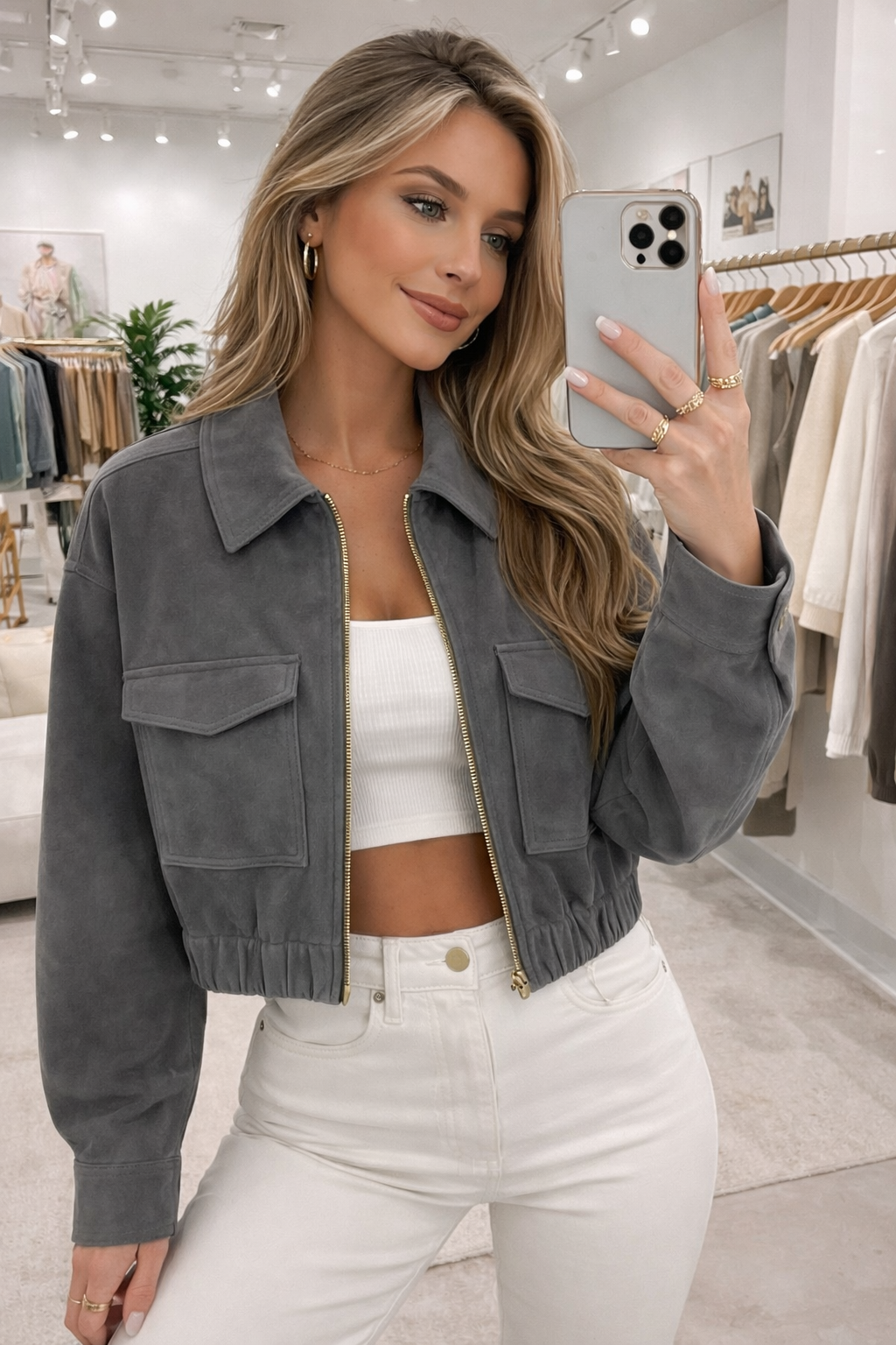 Veste élégante en suédine