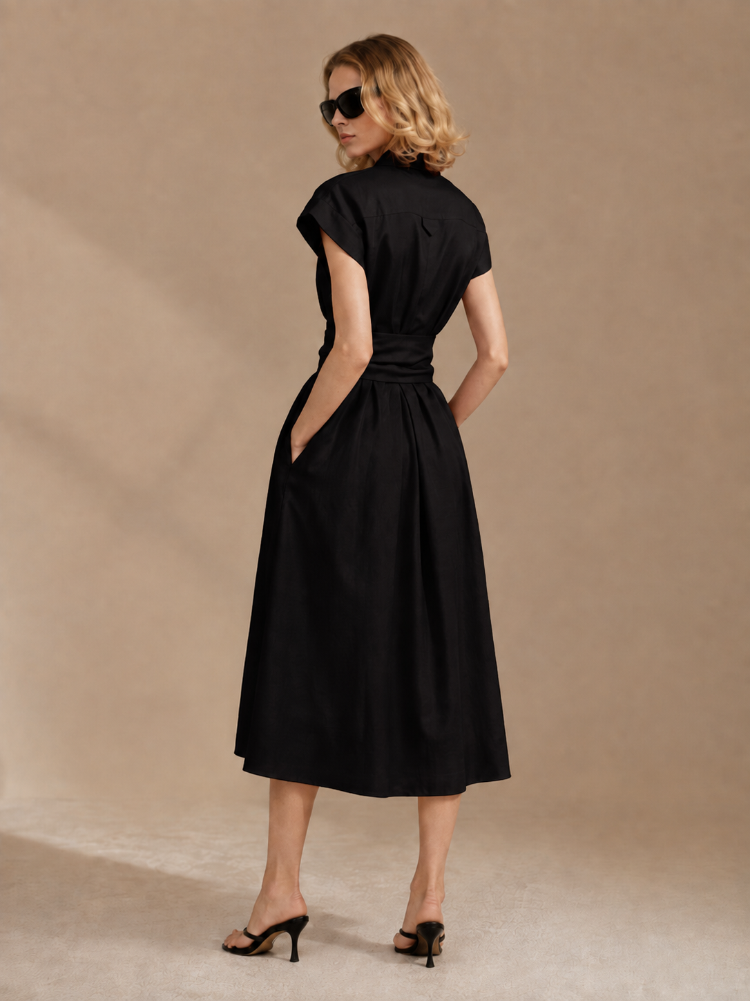 ROBE MI-LONGUE EN LIN