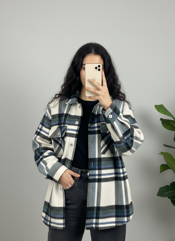 Surchemise à carreaux oversize