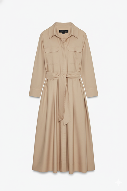 Robe-chemise longues en popeline