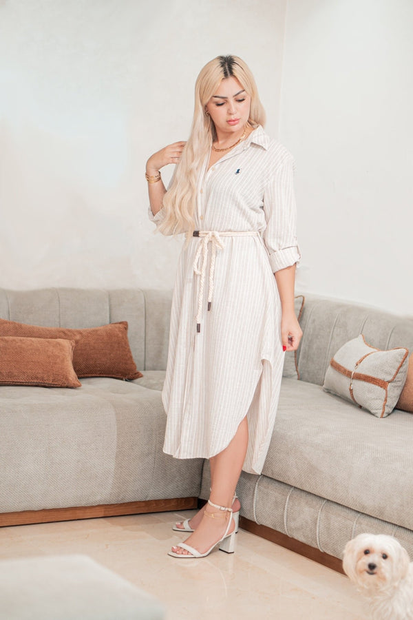 Robe Chemise avec Ceinture - LelaModa.