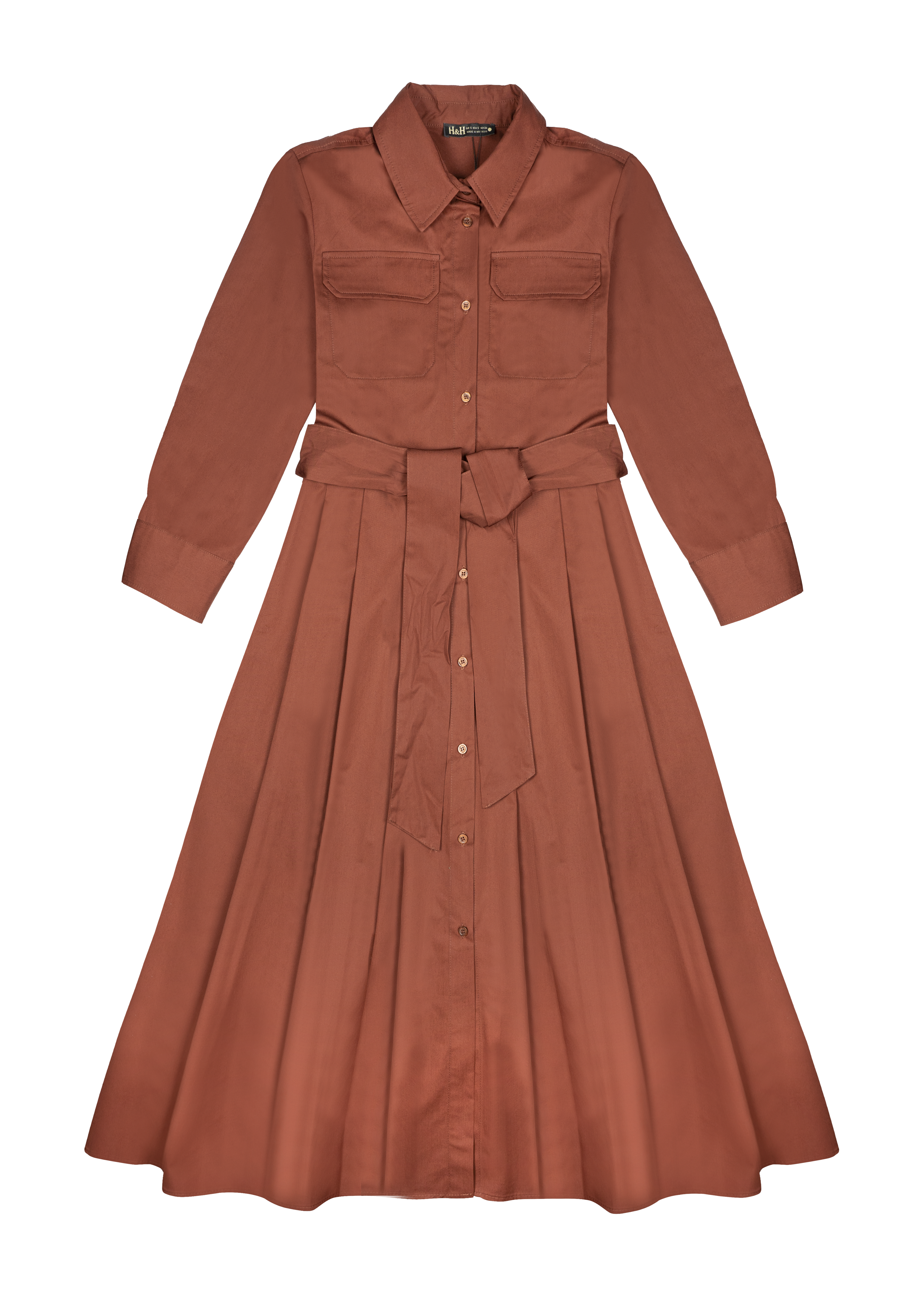 Robe-chemise longues en popeline