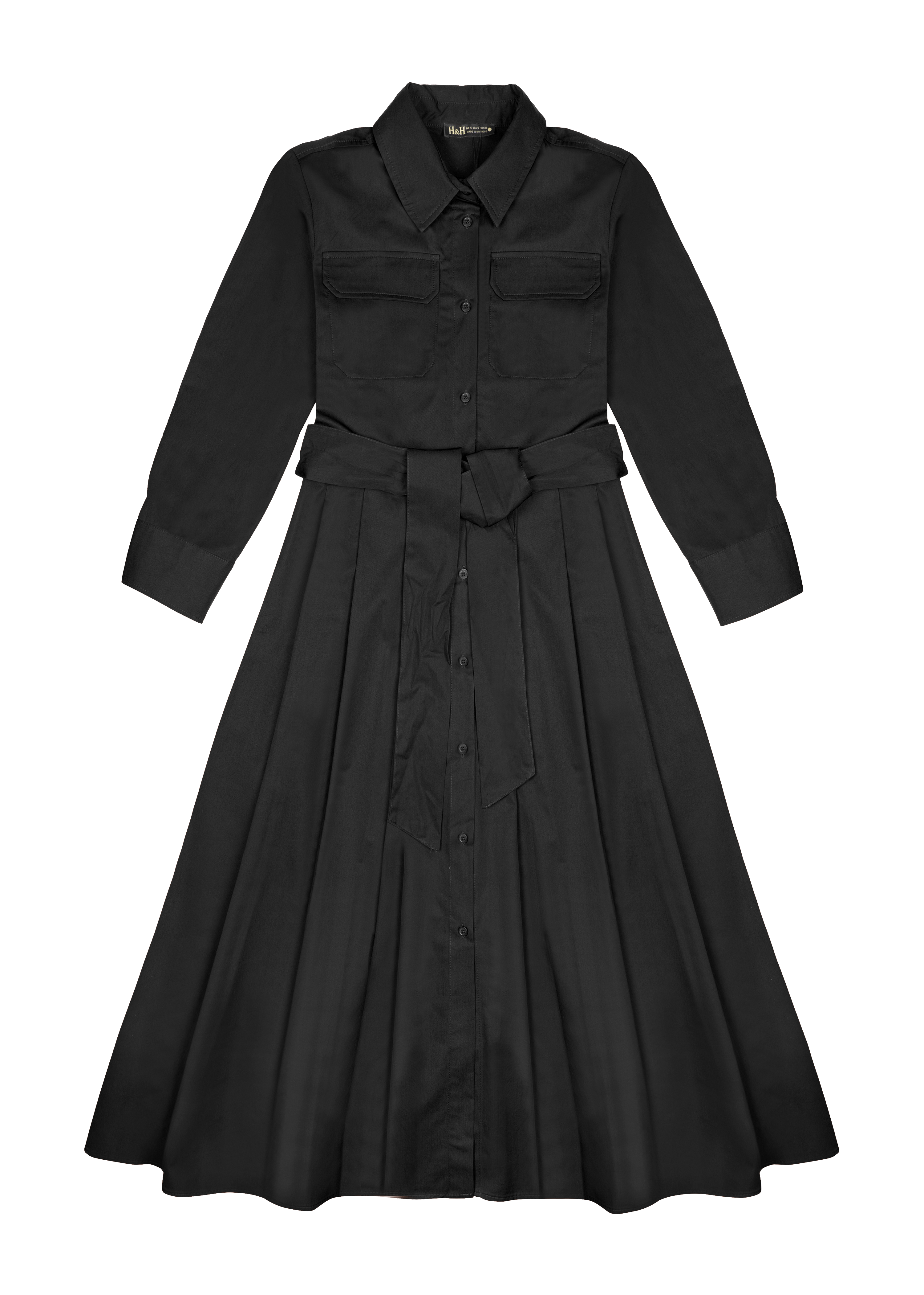 Robe-chemise longues en popeline