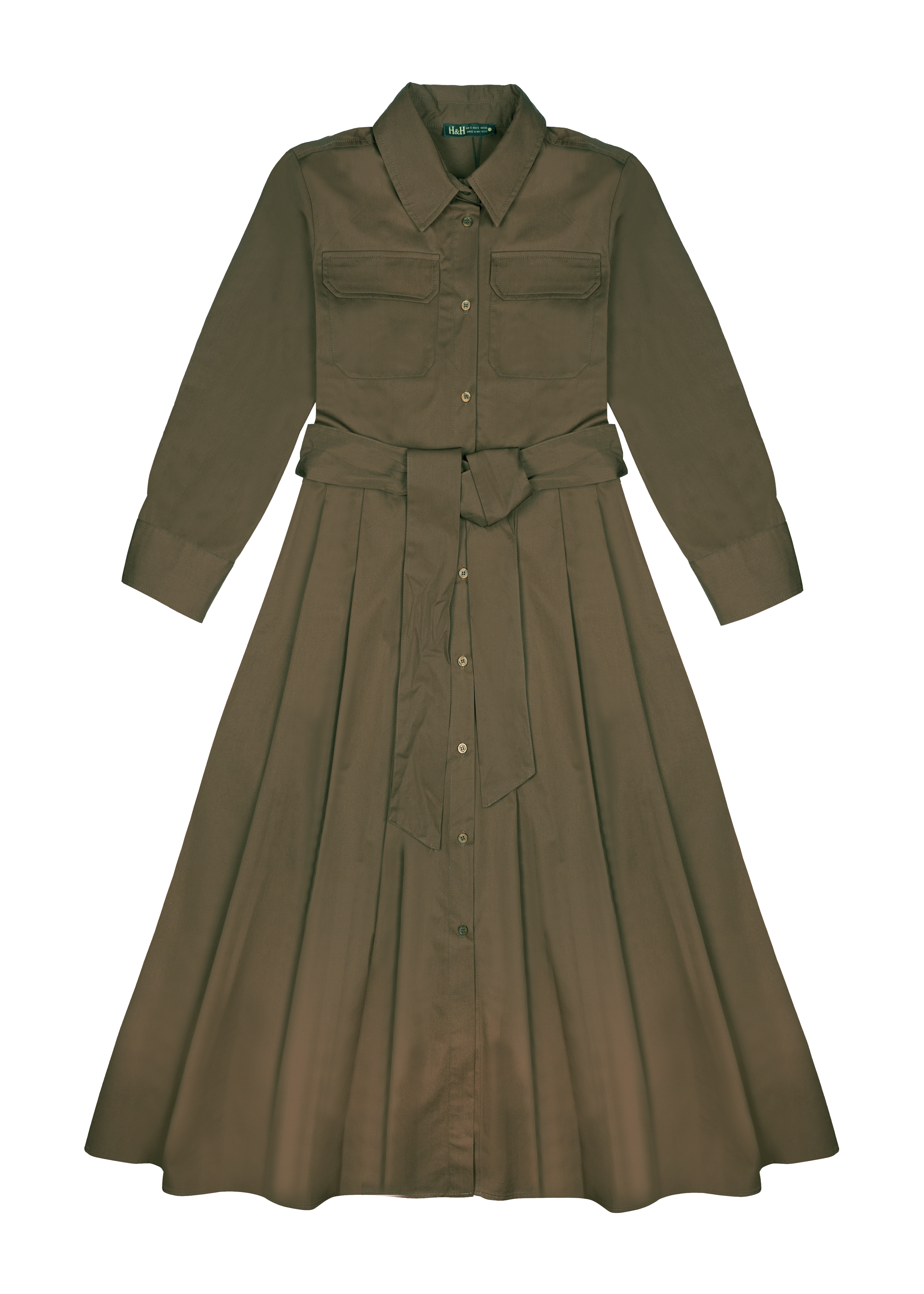 Robe-chemise longues en popeline