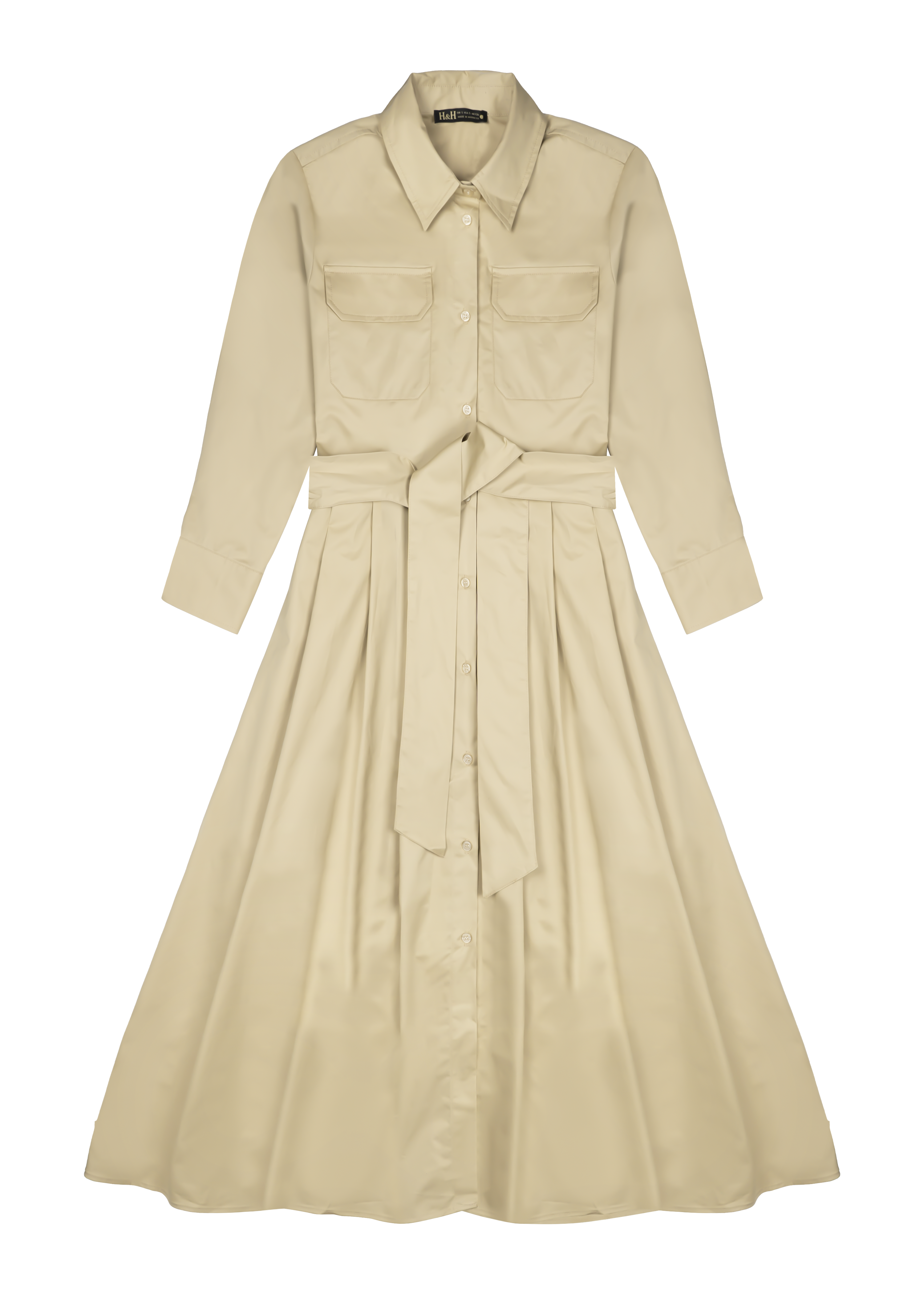 Robe-chemise longues en popeline