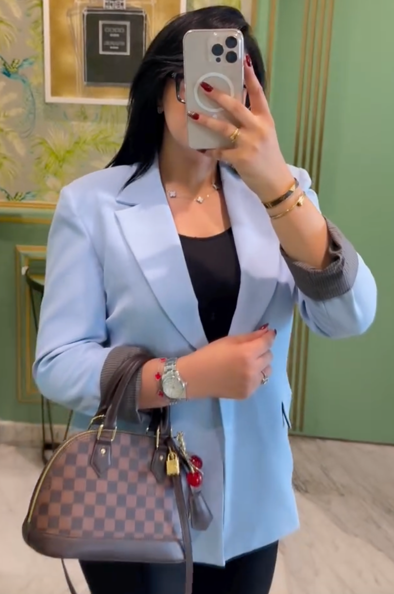 Blazer Chic Manchette Imprimée