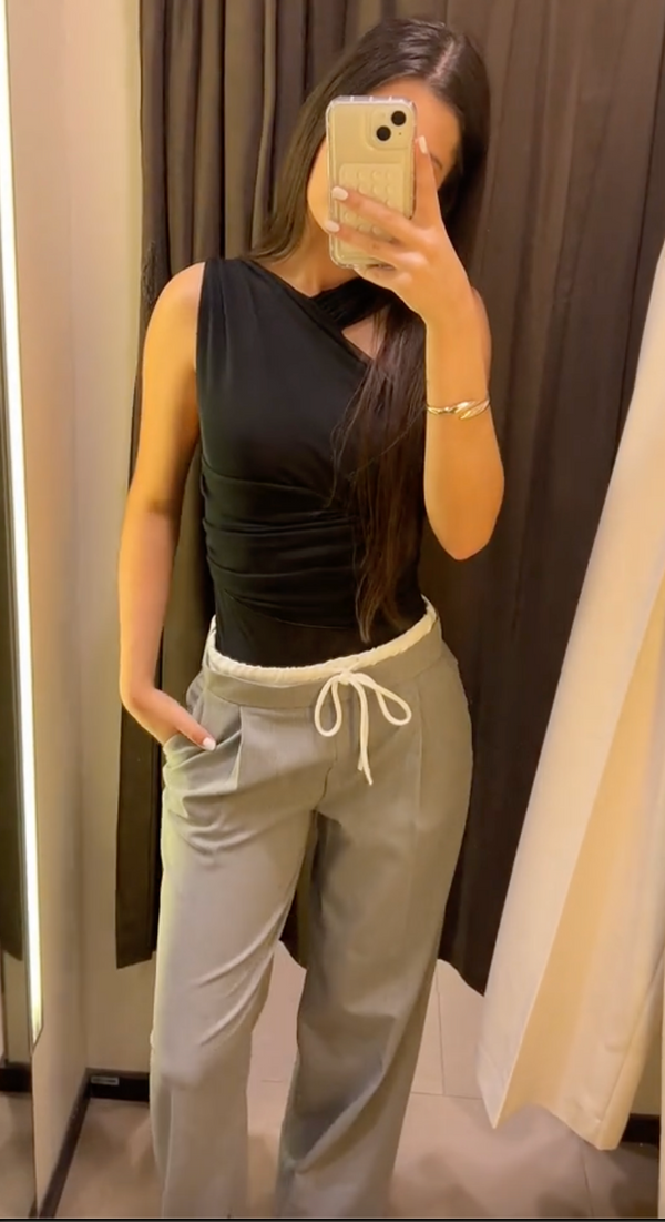 Pantalon Large Double Ceinture