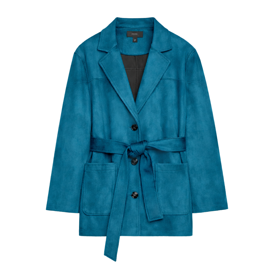 Veste Ceinturée en Effet Suédé