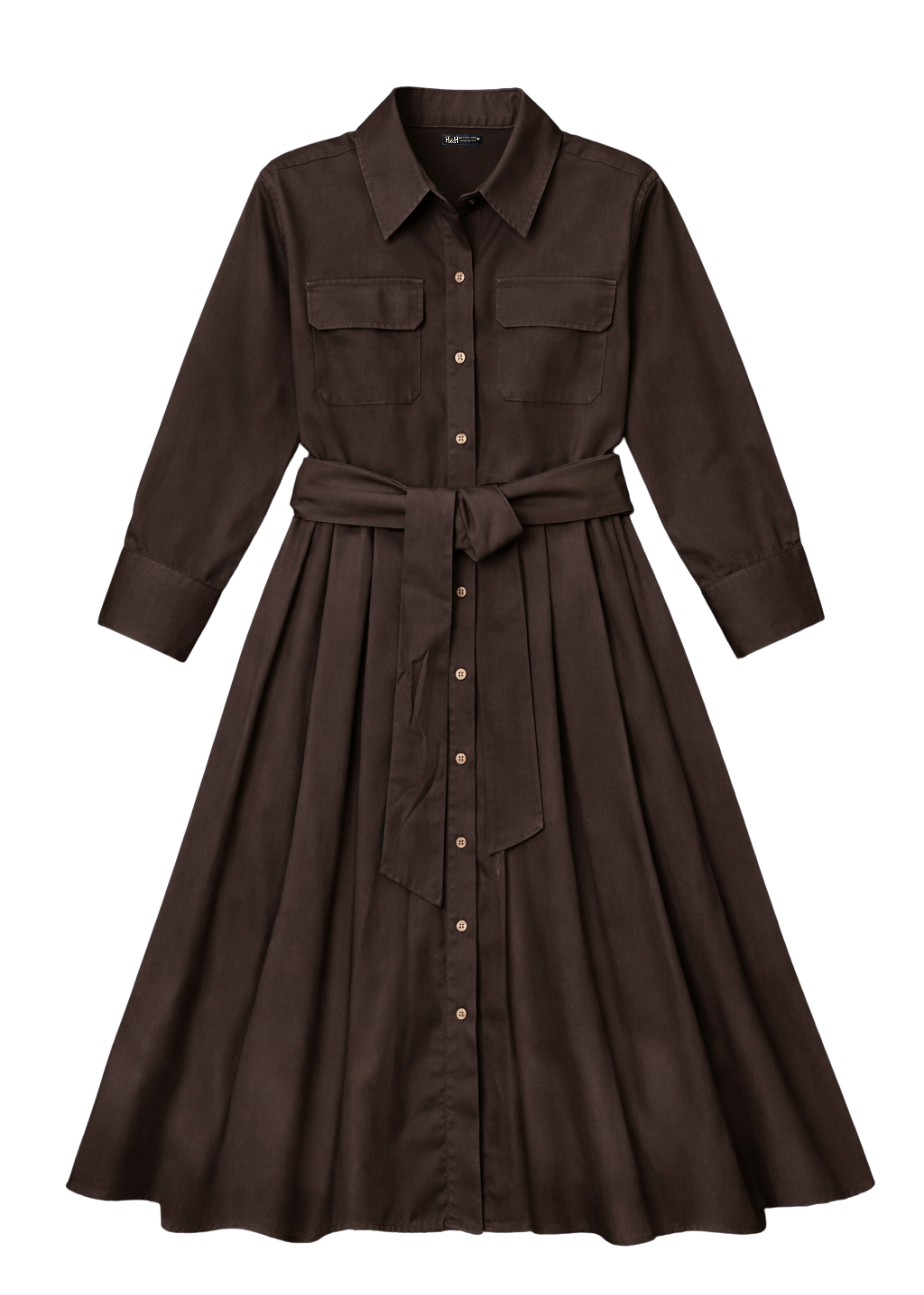 Robe-chemise longues en popeline