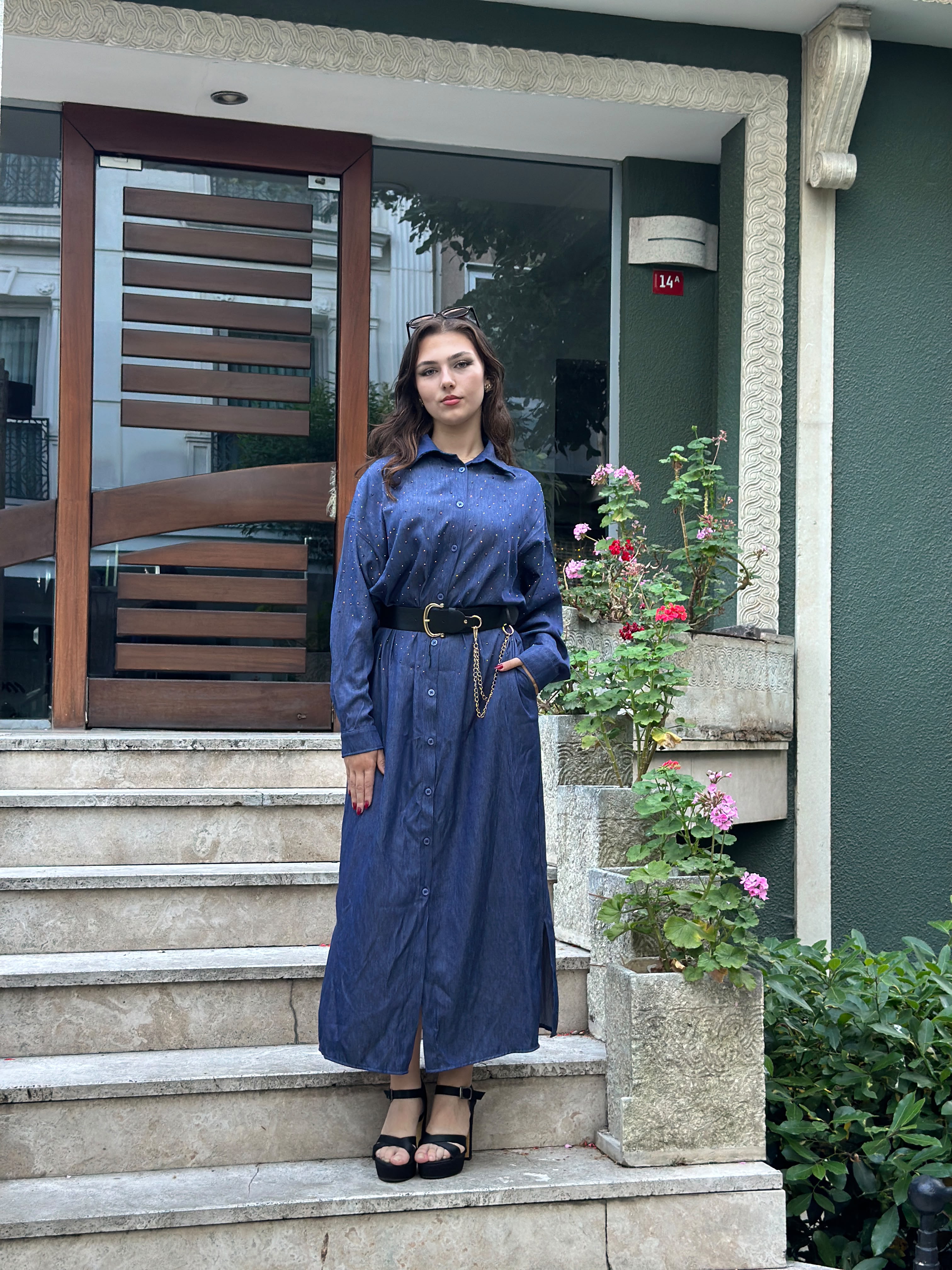Robe chemise longue en Tencel