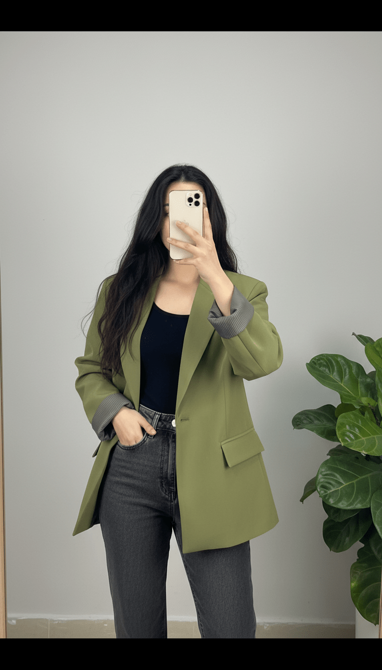 Blazer Chic Manchette Imprimée 🧥 - Lela.