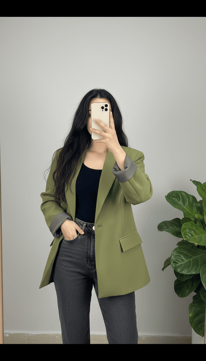Blazer Chic Manchette Imprimée 🧥 - Lela.