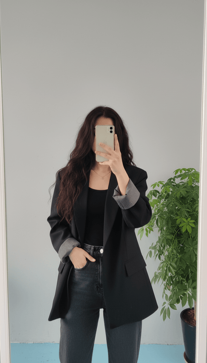 Blazer Chic Manchette Imprimée 🧥 - Lela.