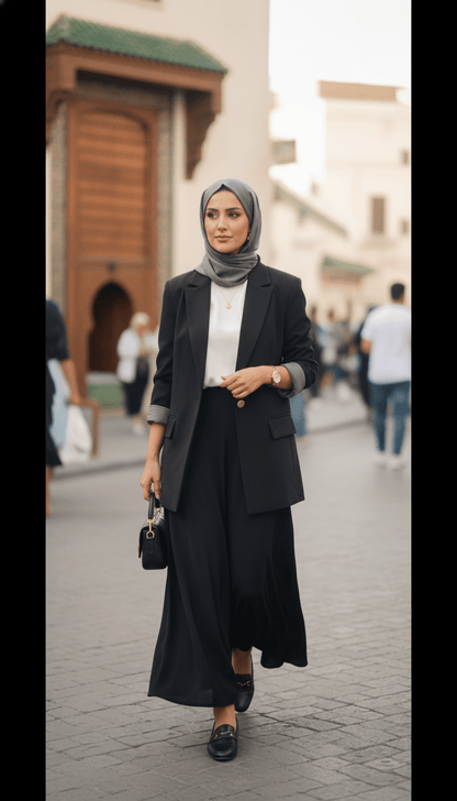 Blazer Chic Manchette Imprimée 🧥 - Lela.