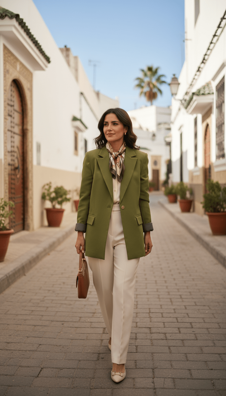 Blazer Chic Manchette Imprimée 🧥 - Lela.