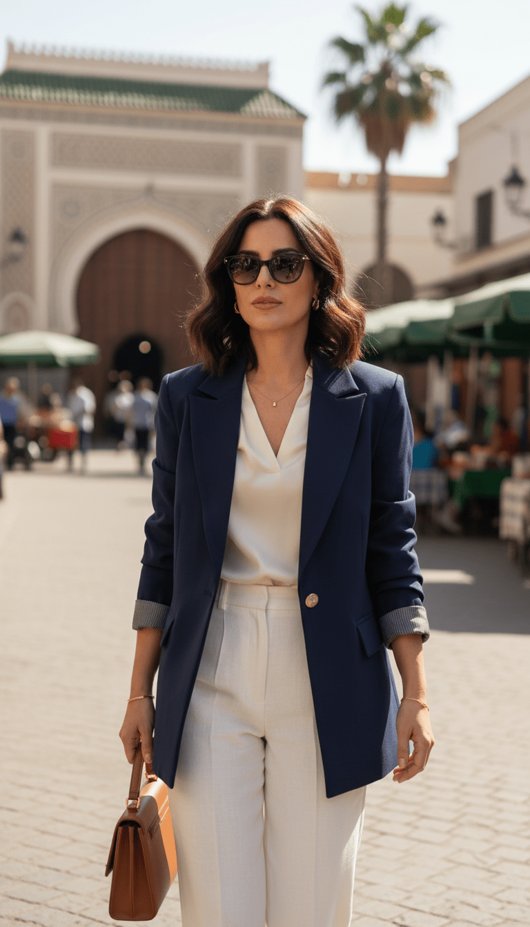 Blazer Chic Manchette Imprimée 🧥 - Lela.