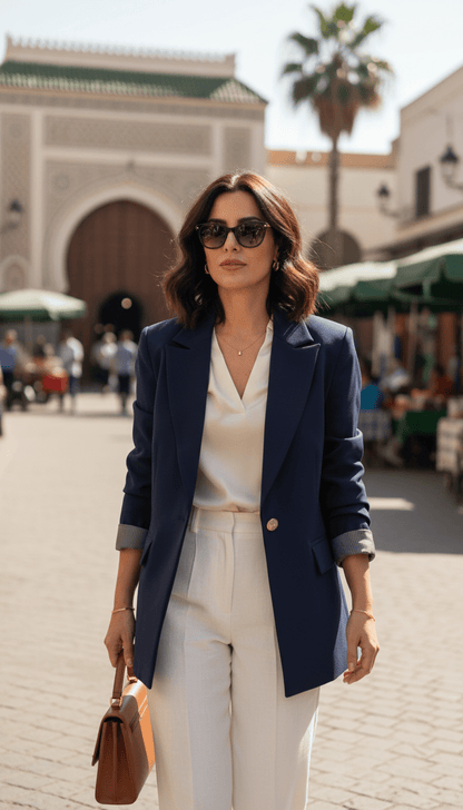 Blazer Chic Manchette Imprimée 🧥 - Lela.