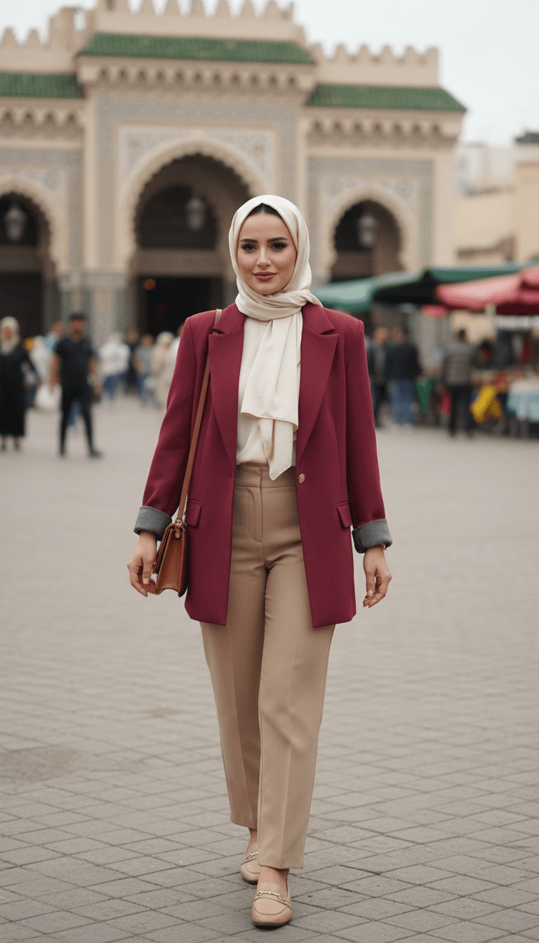 Blazer Chic Manchette Imprimée 🧥 - Lela.