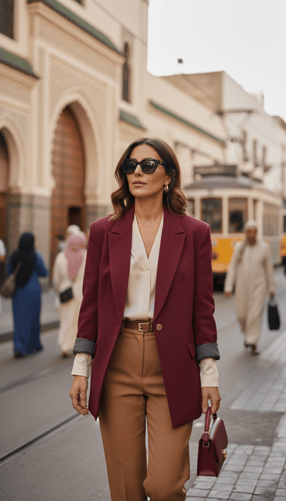 Blazer Chic Manchette Imprimée 🧥 - Lela.