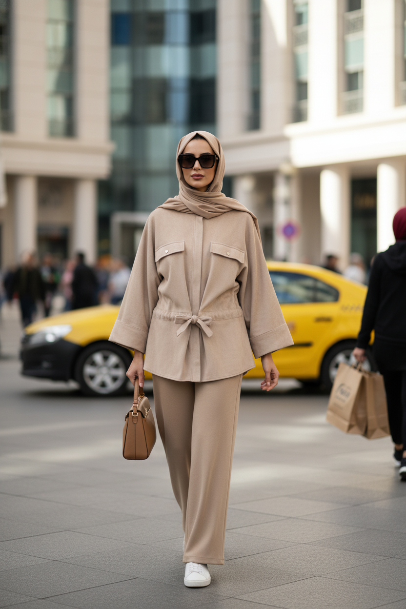 Ensemble Faux Daim Chic Safari