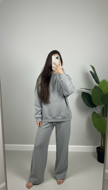 Ensemble Loungewear Gris Molletonné