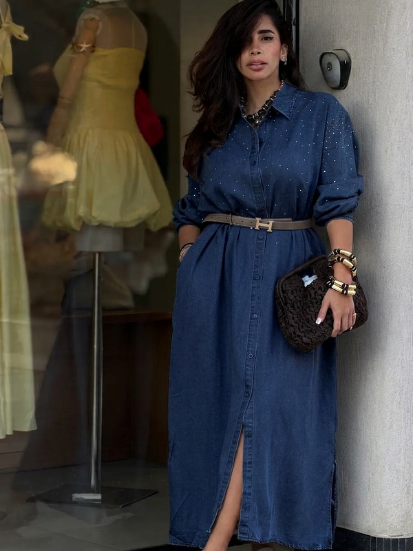 Robe chemise longue en Tencel