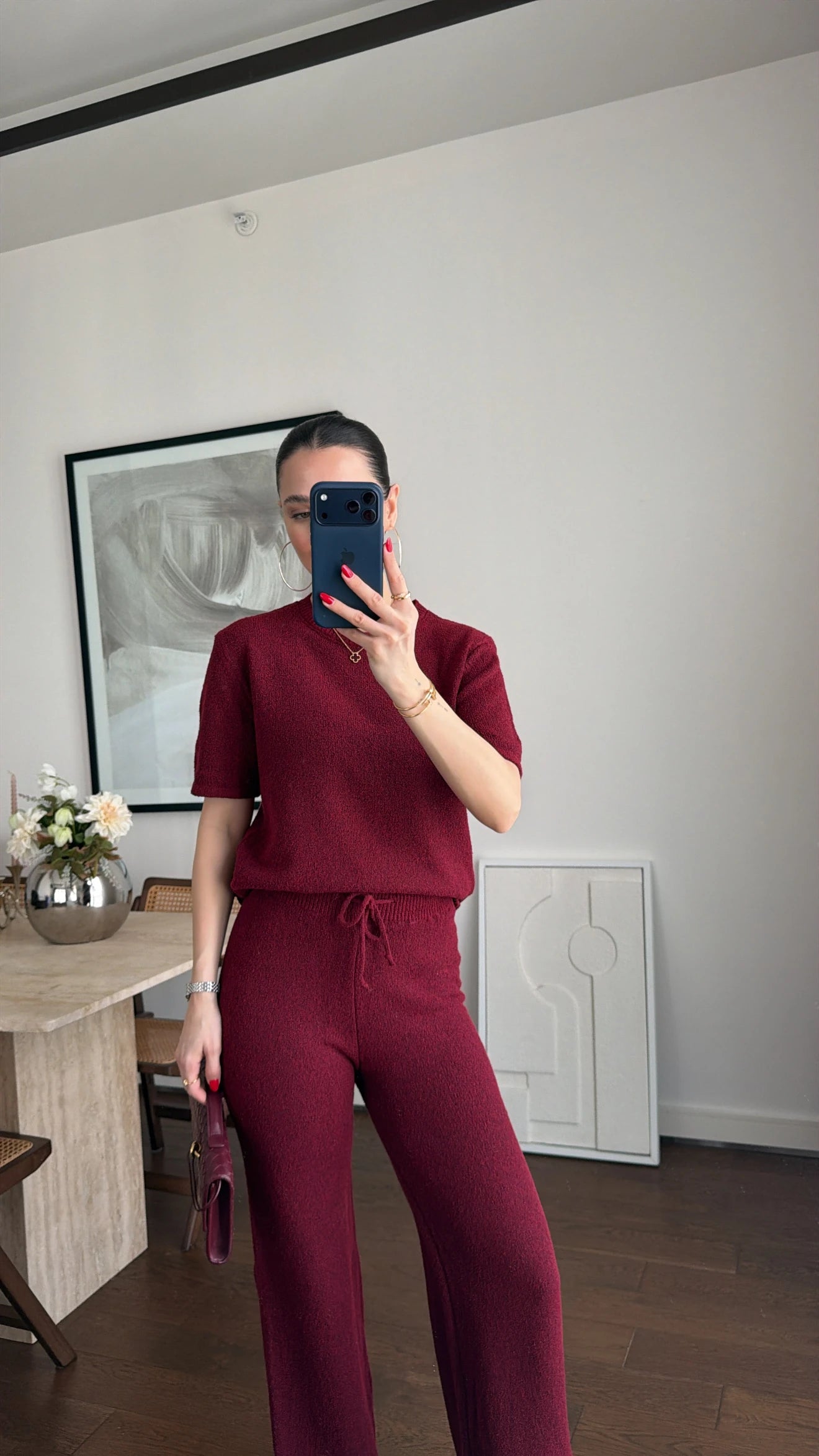 LELA ENSEMBLE DEUX PIÈCES EN MAILLE À MANCHES COURTES