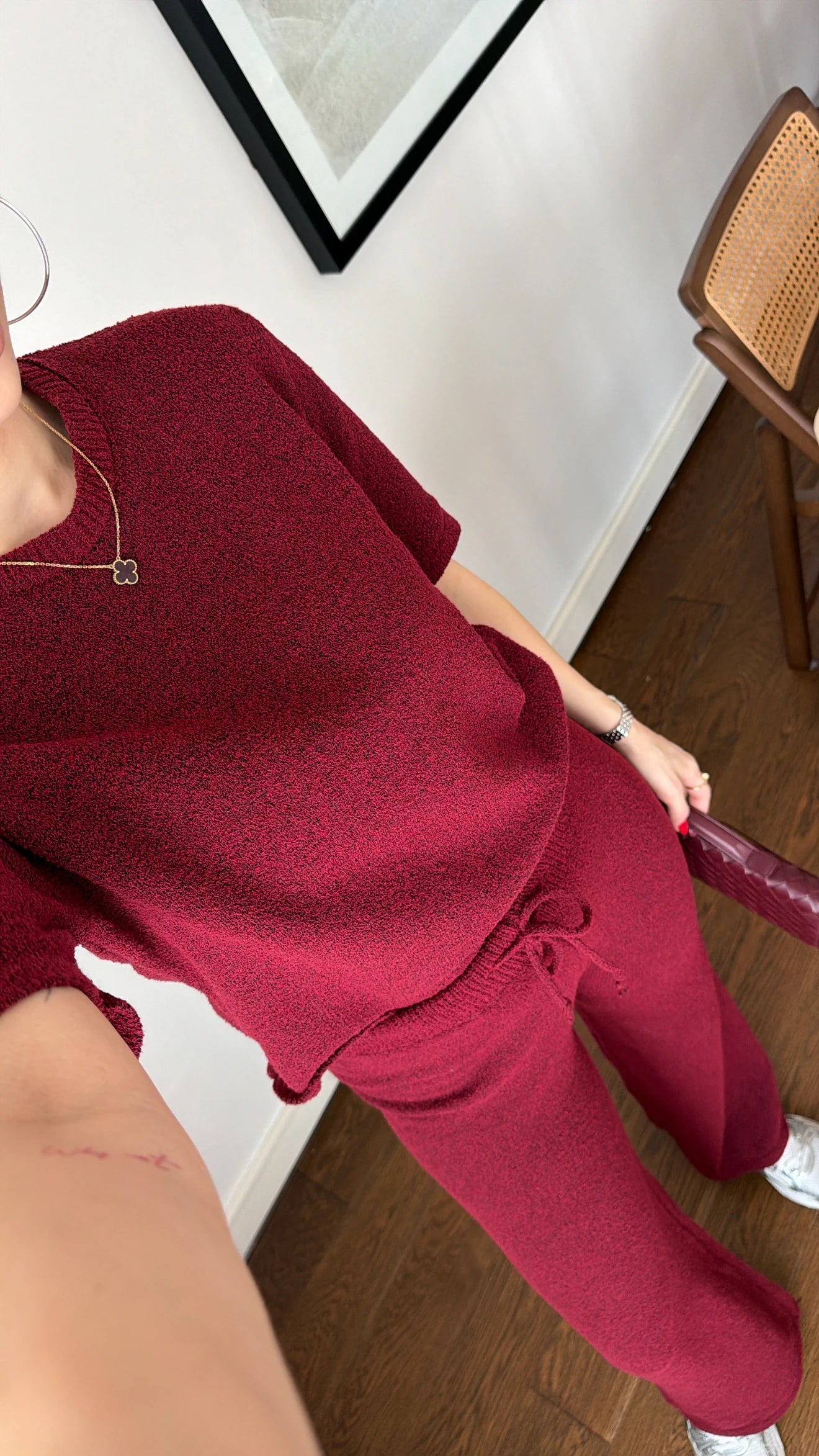 LELA ENSEMBLE DEUX PIÈCES EN MAILLE À MANCHES COURTES